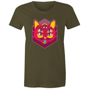 Women's Psychedelic Cat T-shirt