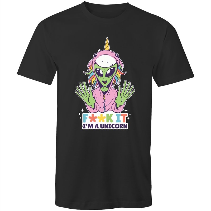 Men's Funny + Rude Alien Unicorn T-shirt