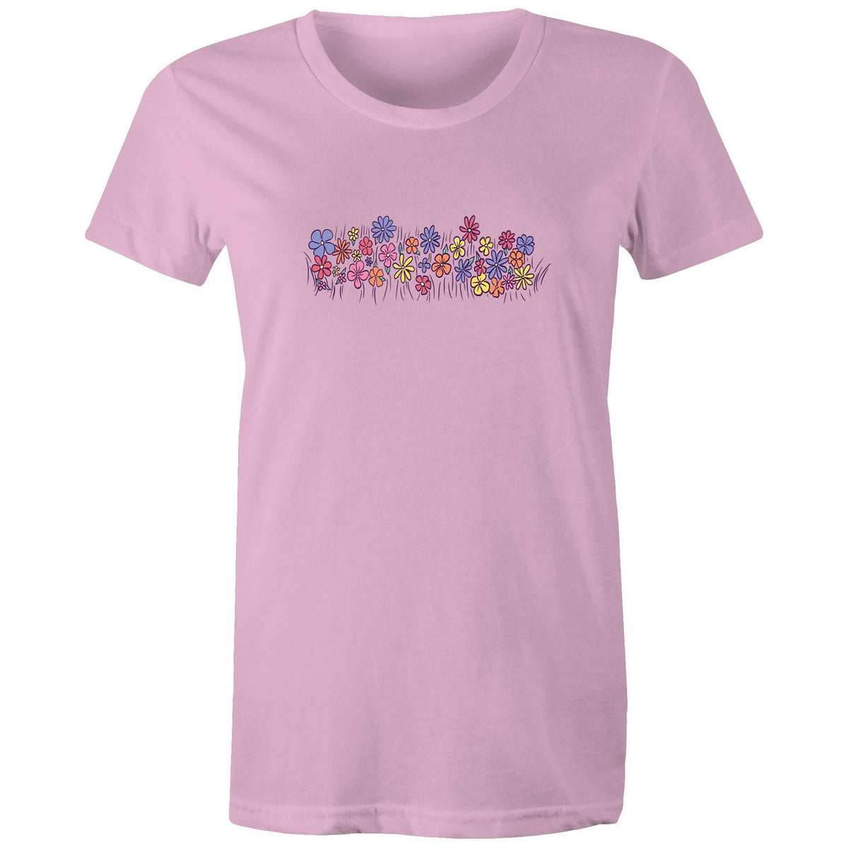 Women's Colourful Flower Field T-shirt