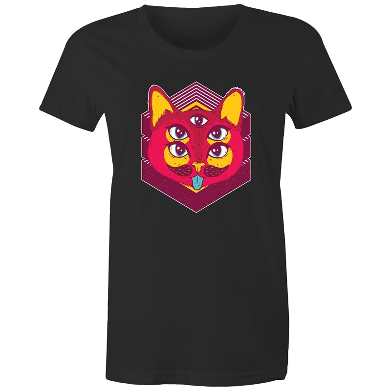 Women's Psychedelic Cat T-shirt