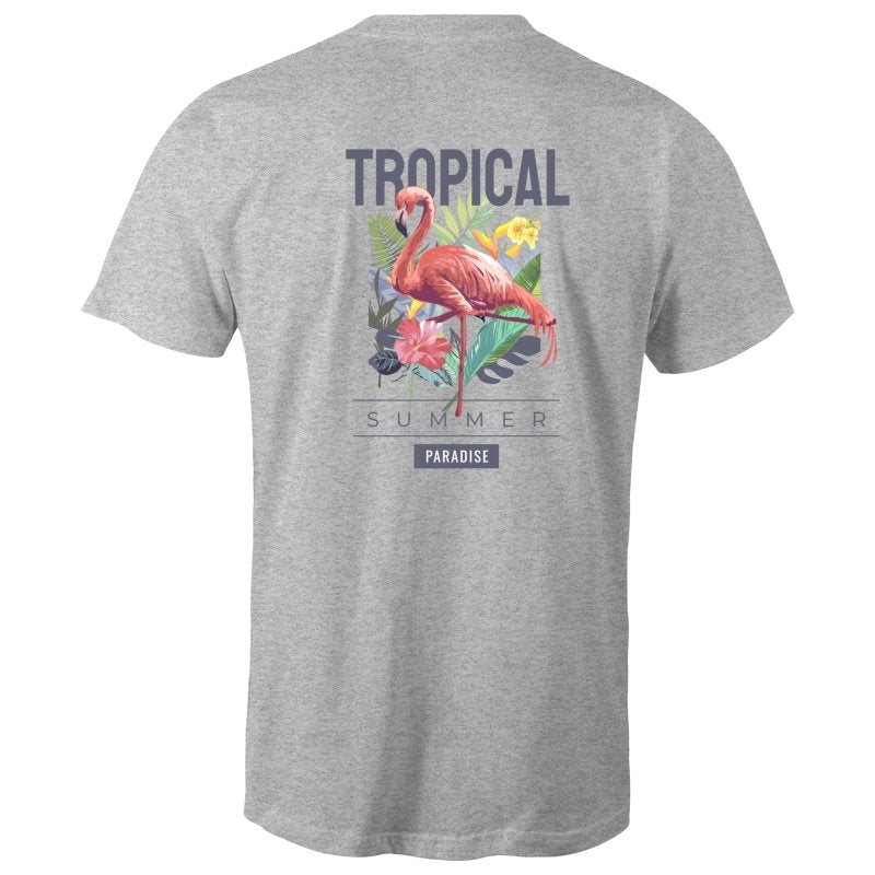 Men's Summer T-shirt With Back Flamingo Print