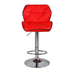 Red Bar Stools With Mid High Back Rest - Gas Lift