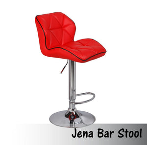 Red Bar Stools With Mid High Back Rest - Gas Lift