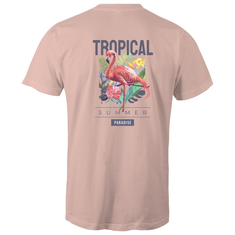 Men's Summer T-shirt With Back Flamingo Print