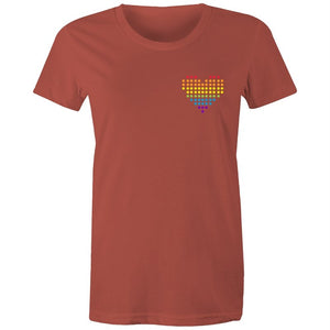 Women's Rainbow Heart Pocket T-shirt