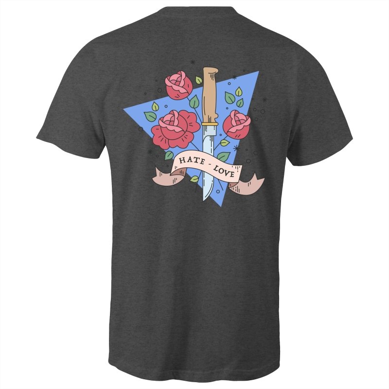 Men's Hate And Love Print T-shirt