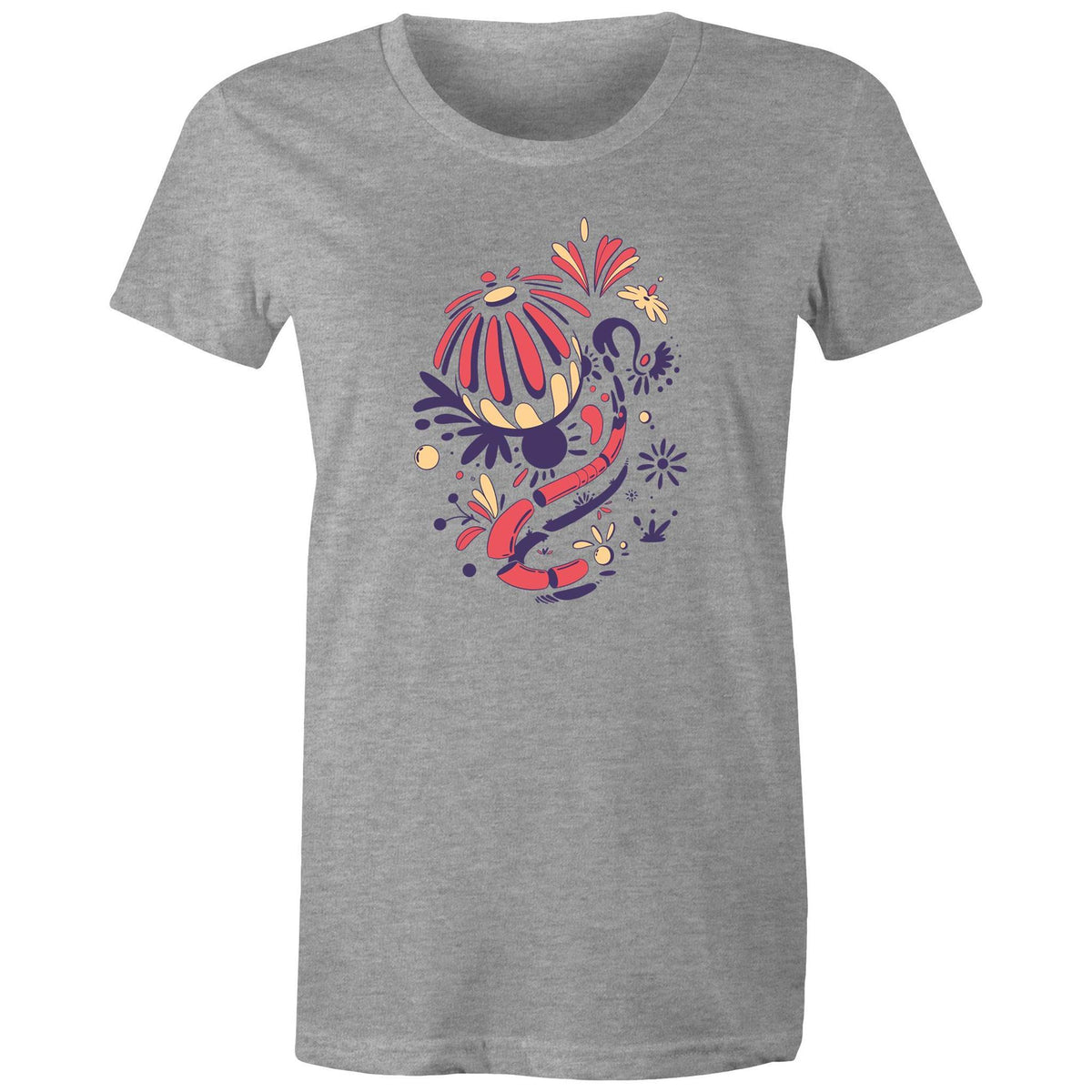 Women's Abstract Flower Art T-shirt