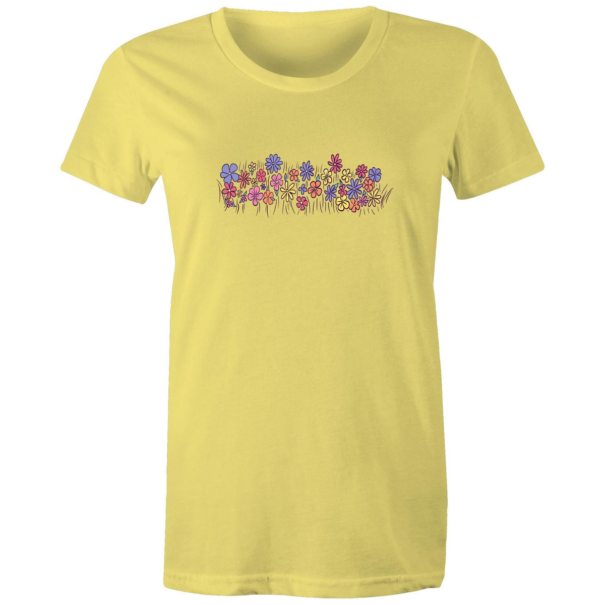 Women's Colourful Flower Field T-shirt