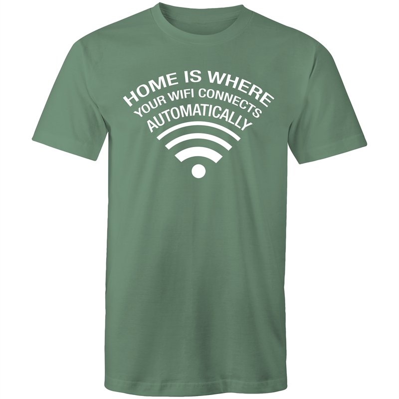 Men's Home Is Where The Wifi Connects Automatically T-shirt