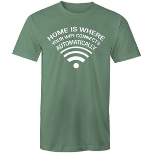 Men's Home Is Where The Wifi Connects Automatically T-shirt