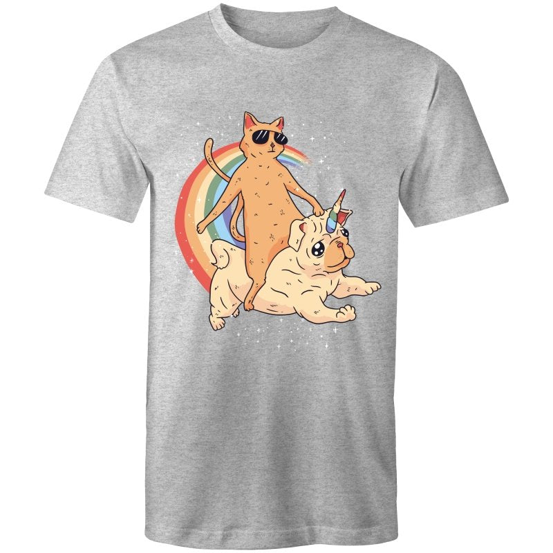 Men's Funny Cat Riding Unicorn T-shirt