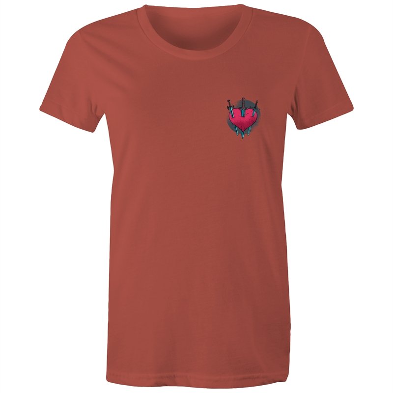 Women's Heart Swords Pocket T-shirt