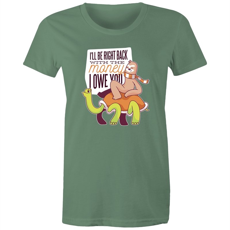 Women's Funny I'll Be Right Back With The Money T-shirt