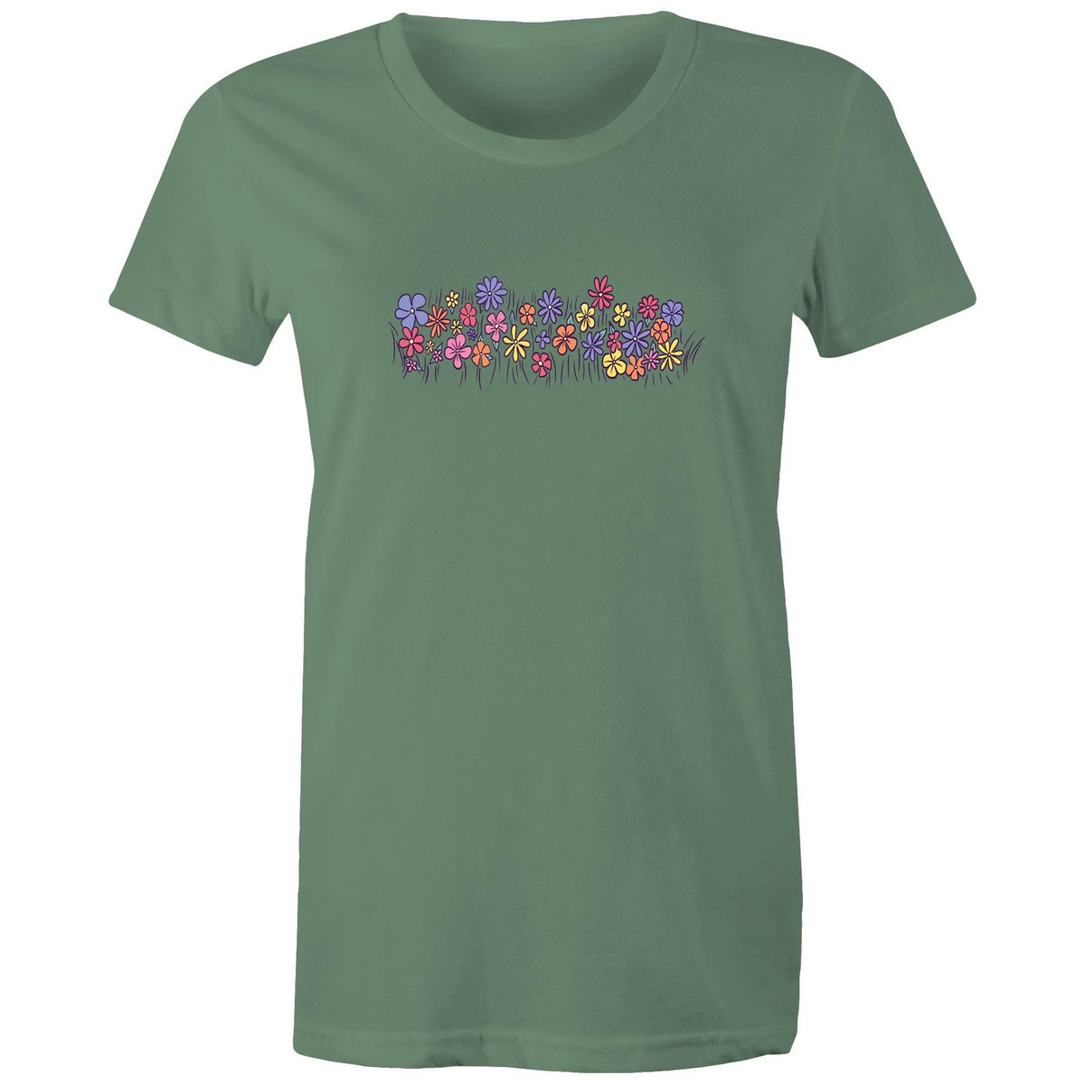 Women's Colourful Flower Field T-shirt