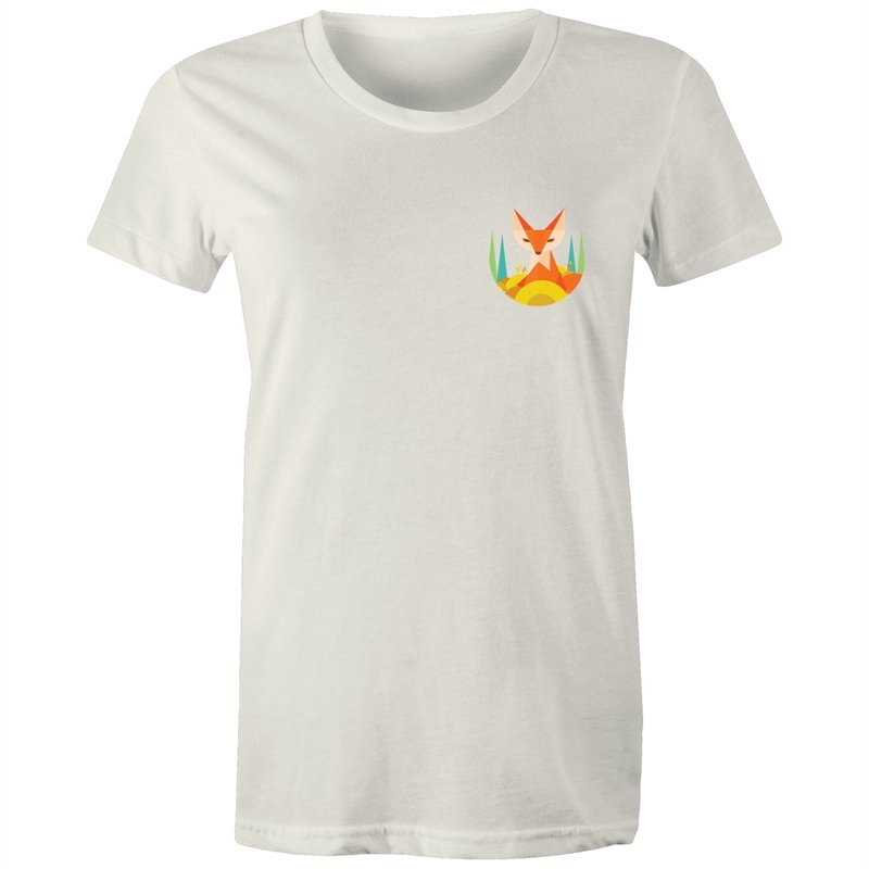 Women's Geometric Fox Pocket T-shirt