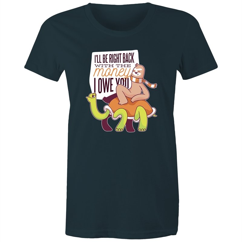 Women's Funny I'll Be Right Back With The Money T-shirt