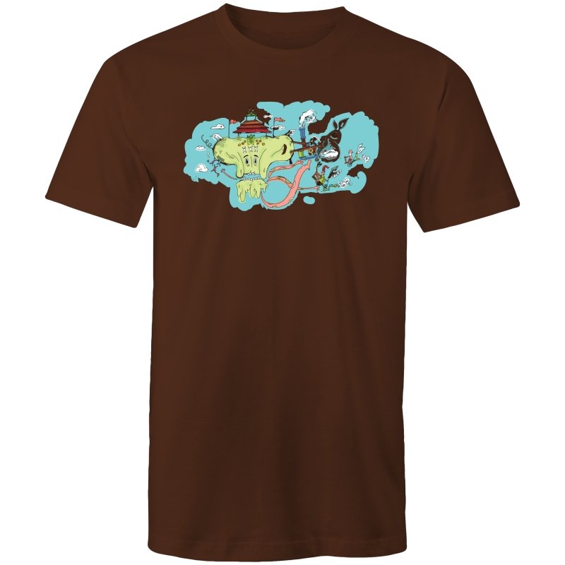 Men's Green God Illustration T-shirt