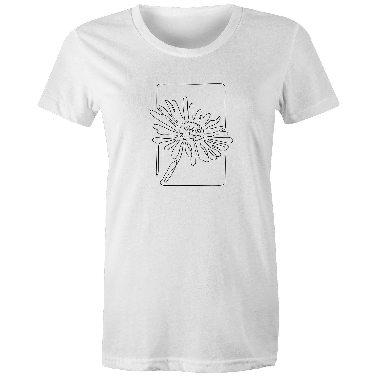 Women's Flower Line Art T-shirt