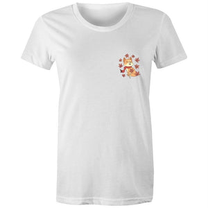 Women's Cute Spring Fox Pocket T-shirt