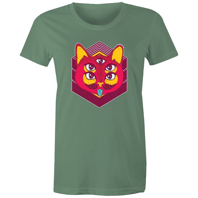 Women's Psychedelic Cat T-shirt