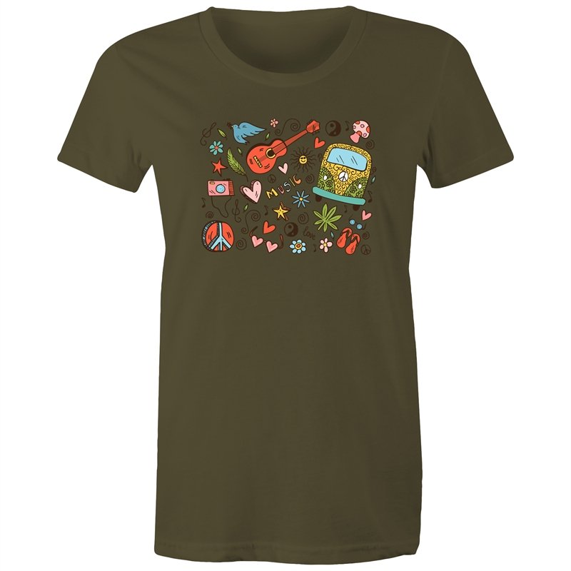 Women's Hippie Designed T-shirt