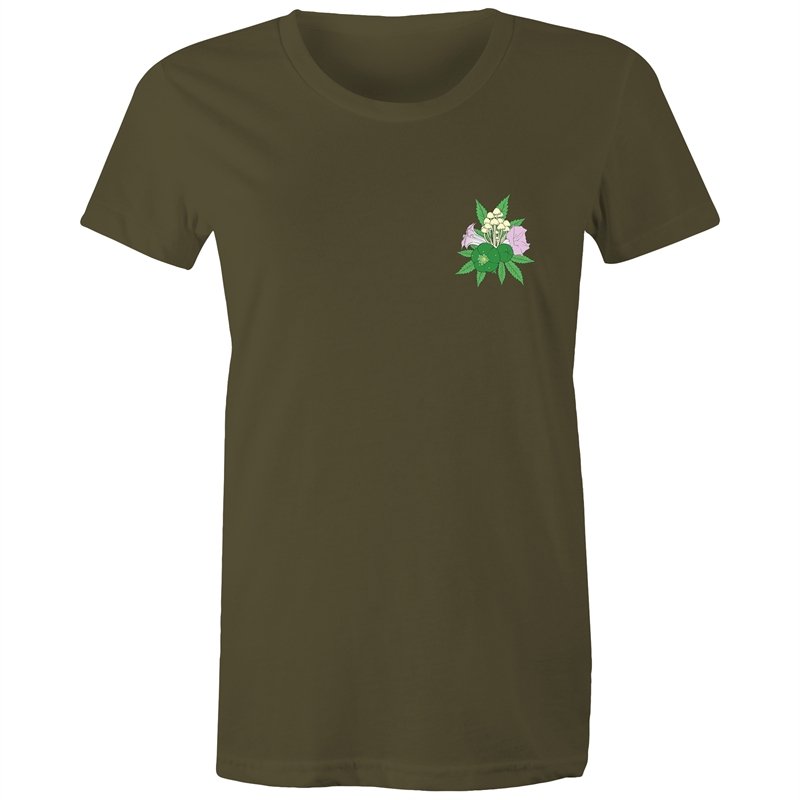 Women's Psychedelic Plant Pocket T-shirt