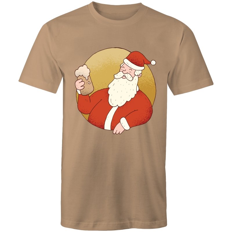 Men's Beer Drinking Santa T-shirt