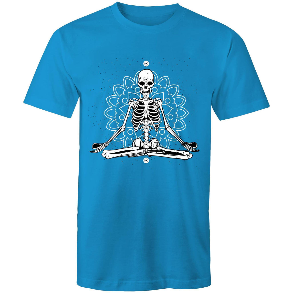 Men's Meditating Skeleton With Lotus Background T-shirt