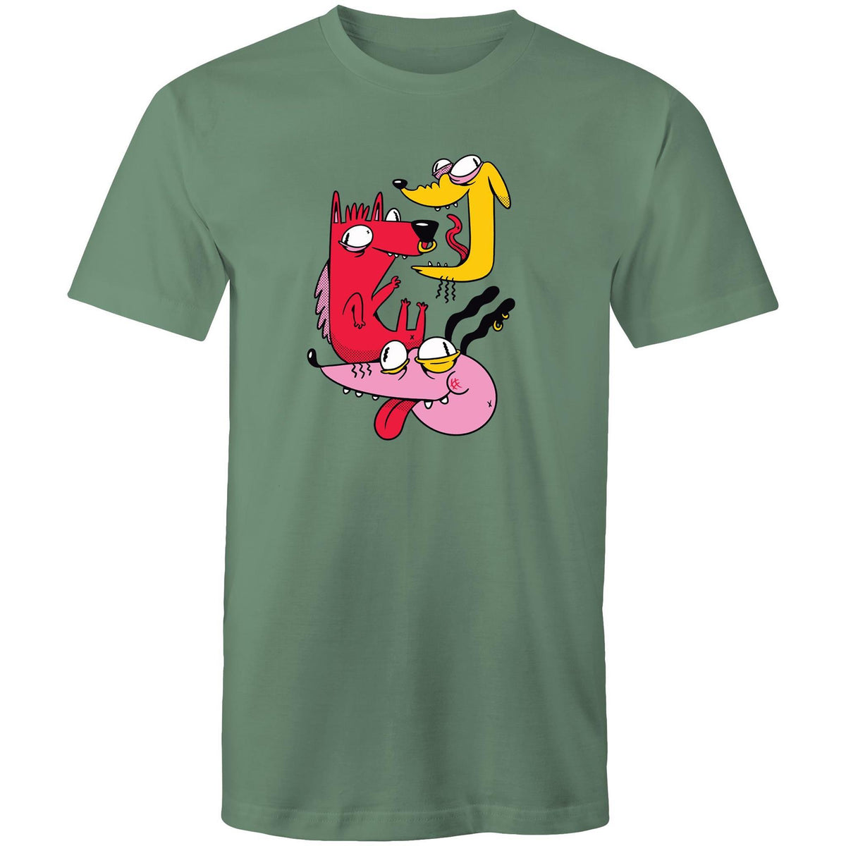 Men's Crazy Dogs Cartoon T-shirt