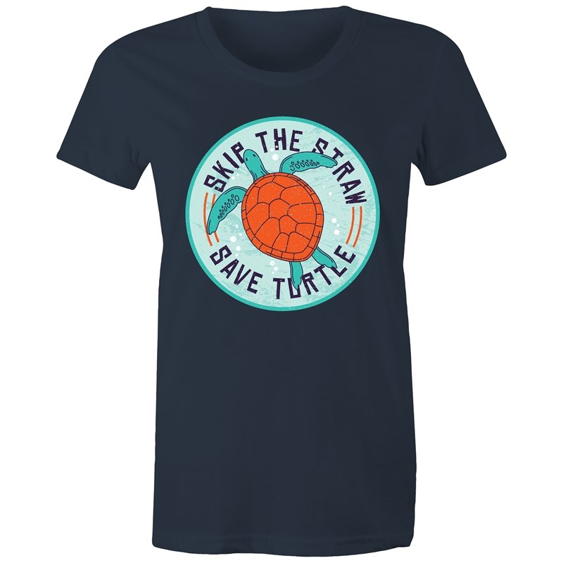 Women's Skip The Straw Save Turtles T-shirt