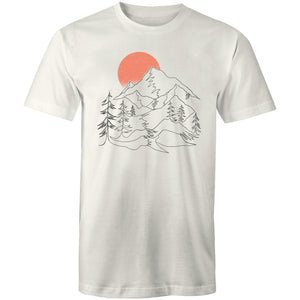 Men's Sunrise Mountain Line Art T-shirt