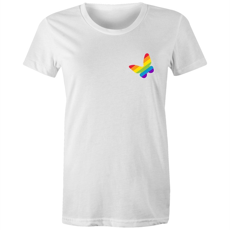 Women's Rainbow Butterfly Pocket T-shirt