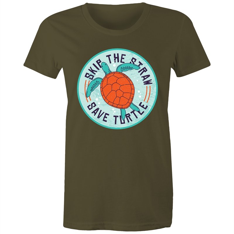 Women's Skip The Straw Save Turtles T-shirt