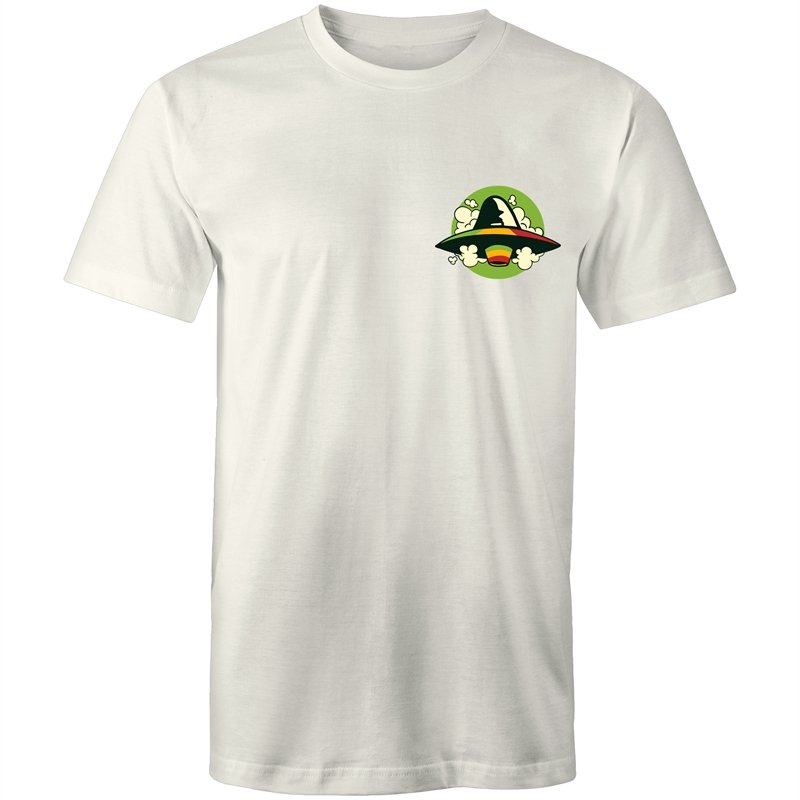 Men's Rasta Coloured Space Ship Pocket Print T-shirt