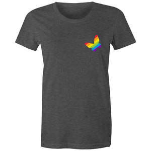 Women's Rainbow Butterfly Pocket T-shirt