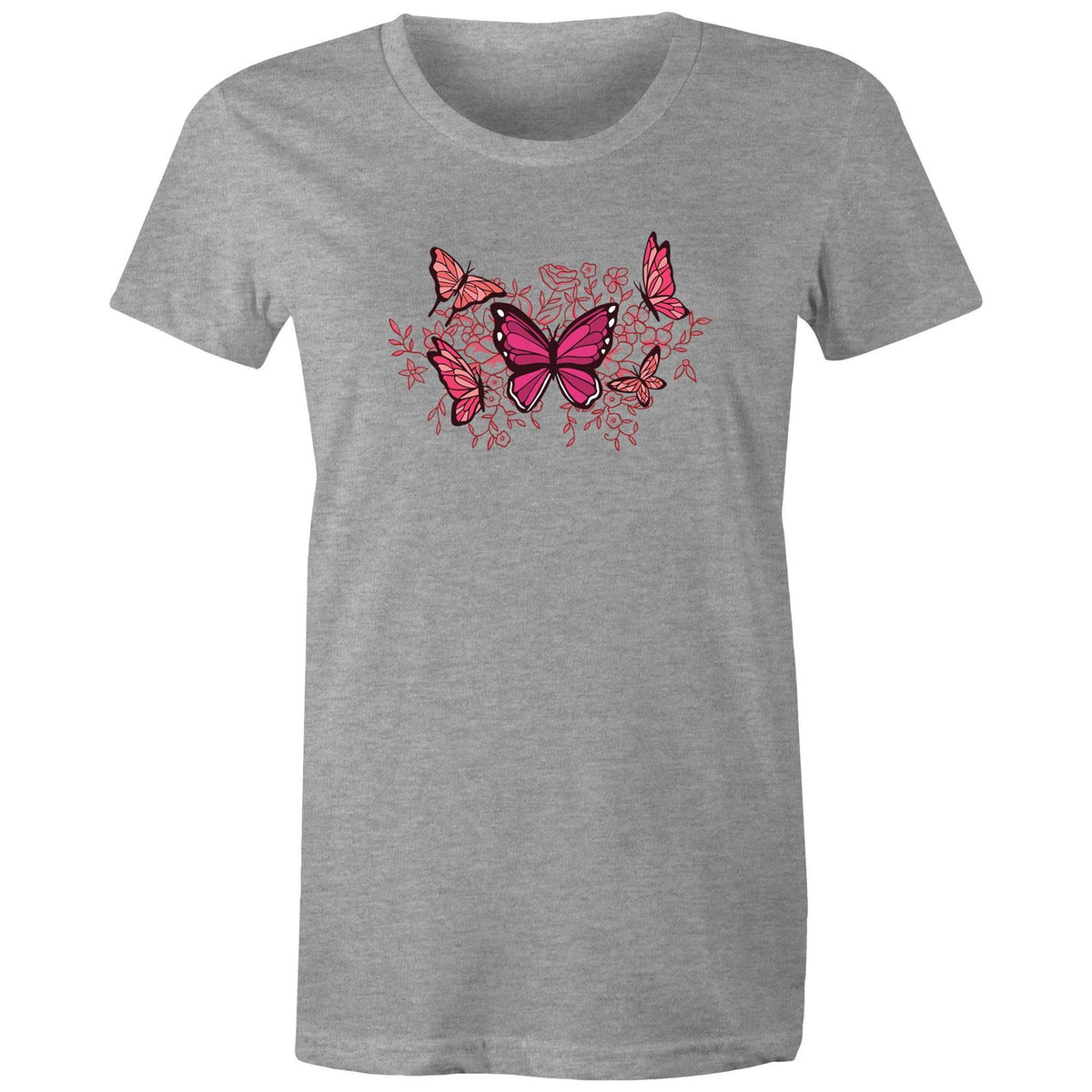 Women's Butterflies and Flowers T-shirt
