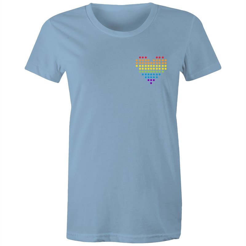Women's Rainbow Heart Pocket T-shirt