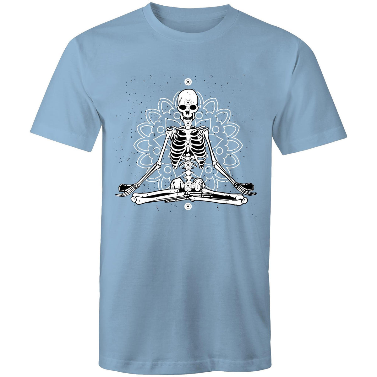 Men's Meditating Skeleton With Lotus Background T-shirt