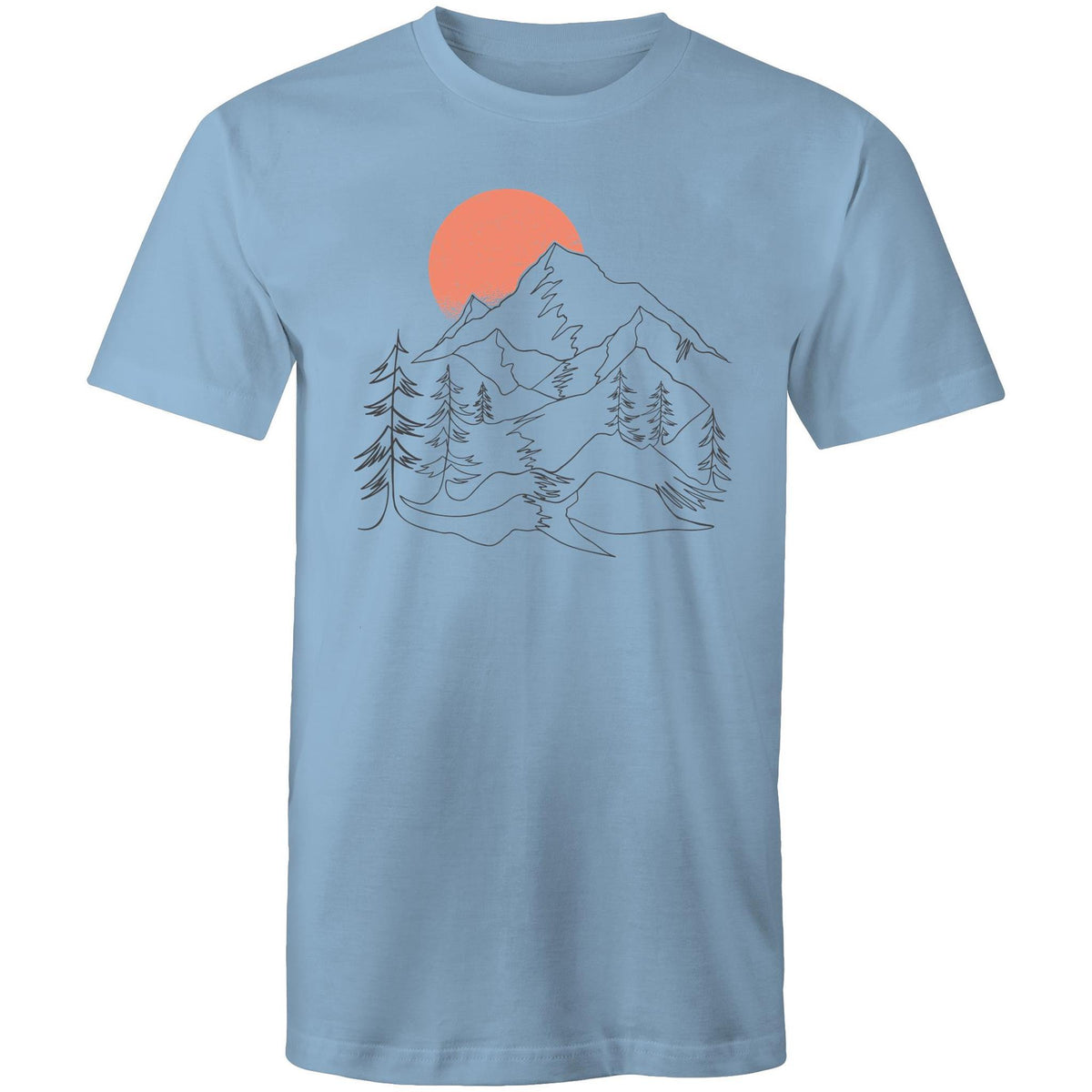 Men's Sunrise Mountain Line Art T-shirt
