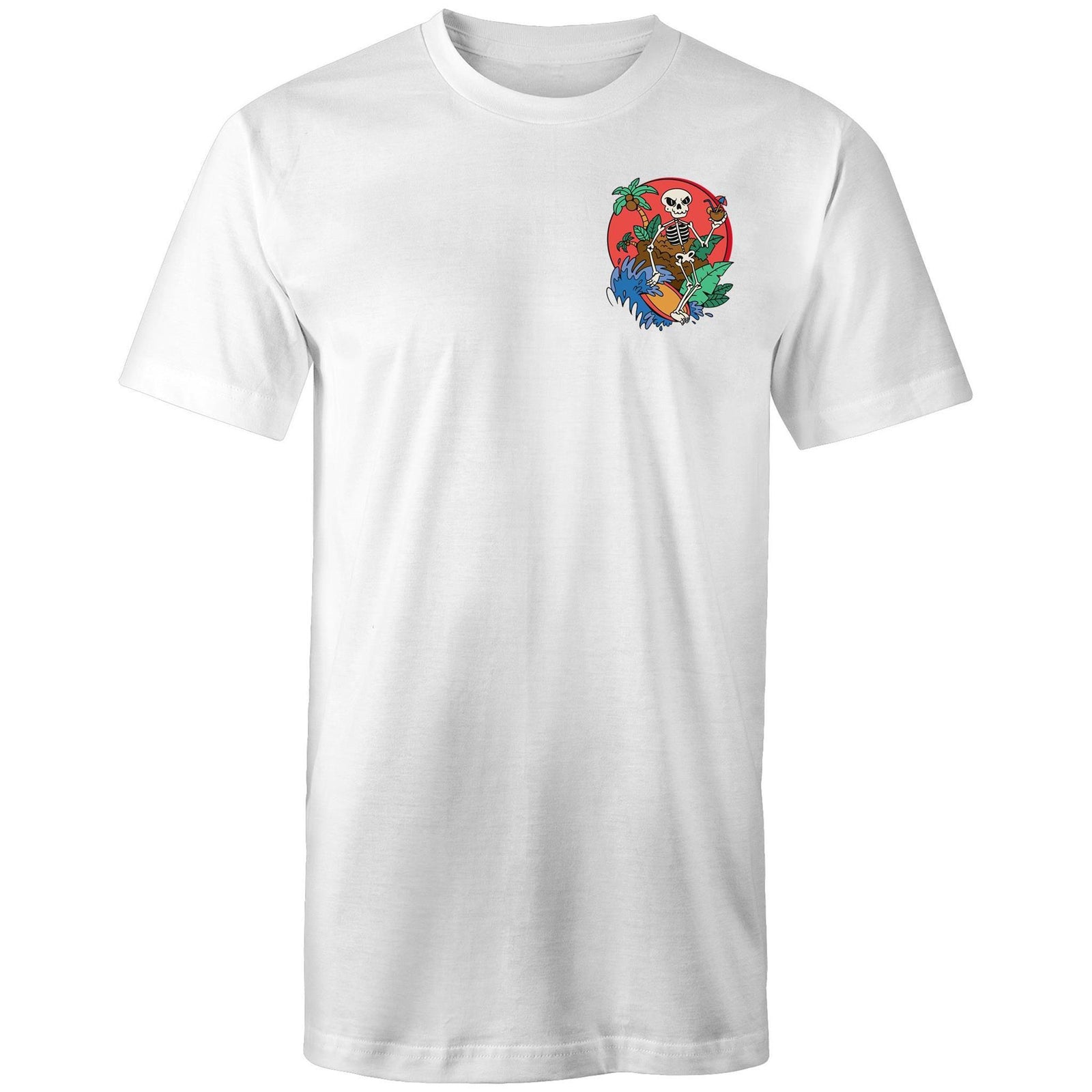 Men's Surfing Skeleton Pocket Tall Tee T-shirt