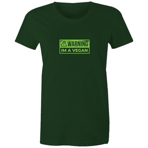 Women's Vegan Warning T-shirt