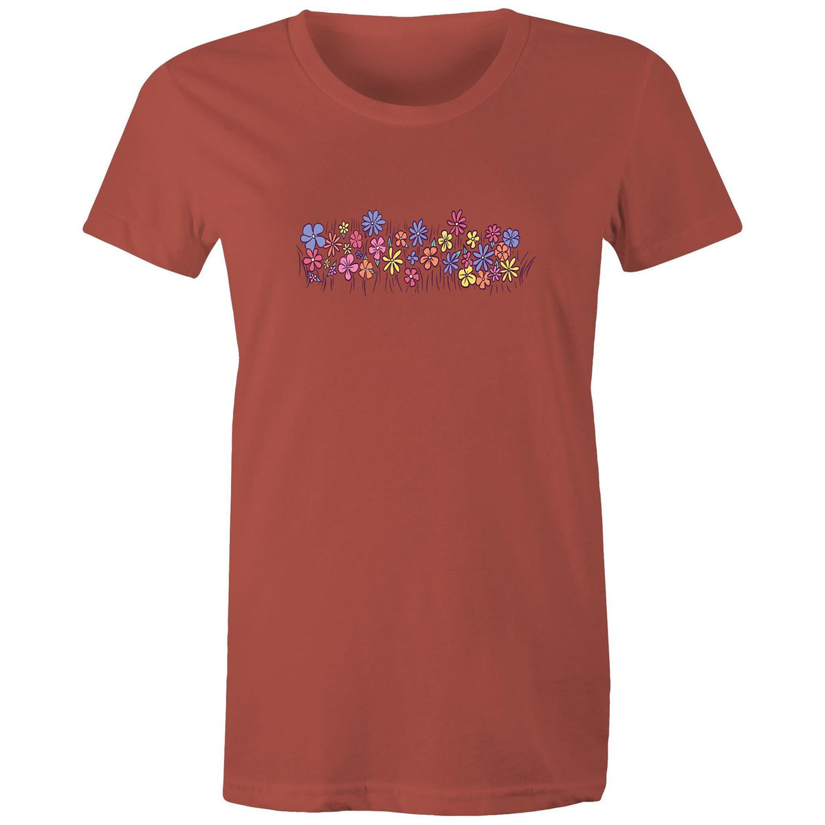 Women's Colourful Flower Field T-shirt