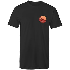 Men's Long Styled Palm Tree Pocket Logo T-shirt