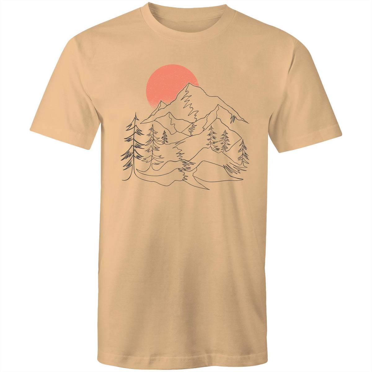 Men's Sunrise Mountain Line Art T-shirt