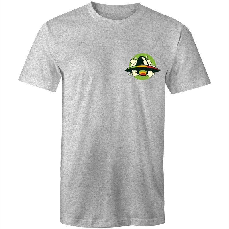 Men's Rasta Coloured Space Ship Pocket Print T-shirt