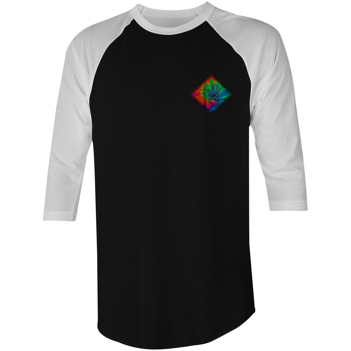 Tie Dye Hippie House Pocket 3/4 Sleeve T-Shirt