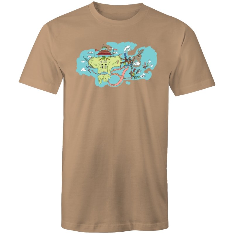 Men's Green God Illustration T-shirt