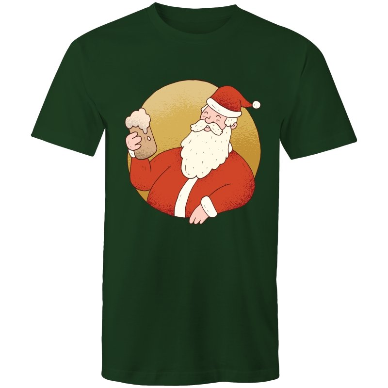 Men's Beer Drinking Santa T-shirt