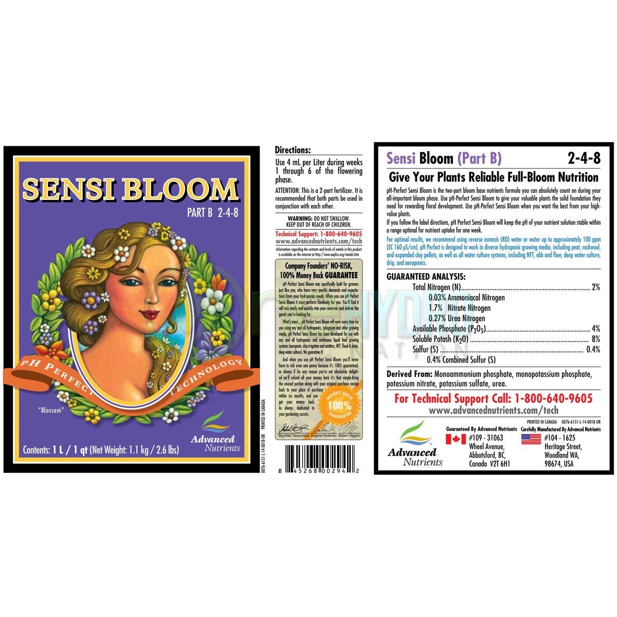 Advanced Nutrients Sensi Bloom Part A & B - 1L