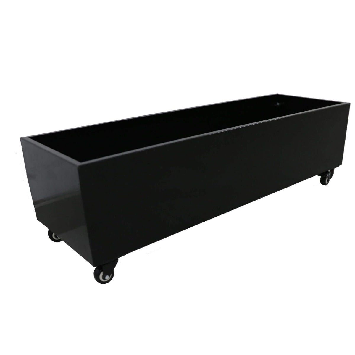 Black Metal Garden Bed On Wheels - 110X35X33cm